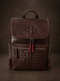 Luxury Genuine Leather Crocodile Pattern Backpack