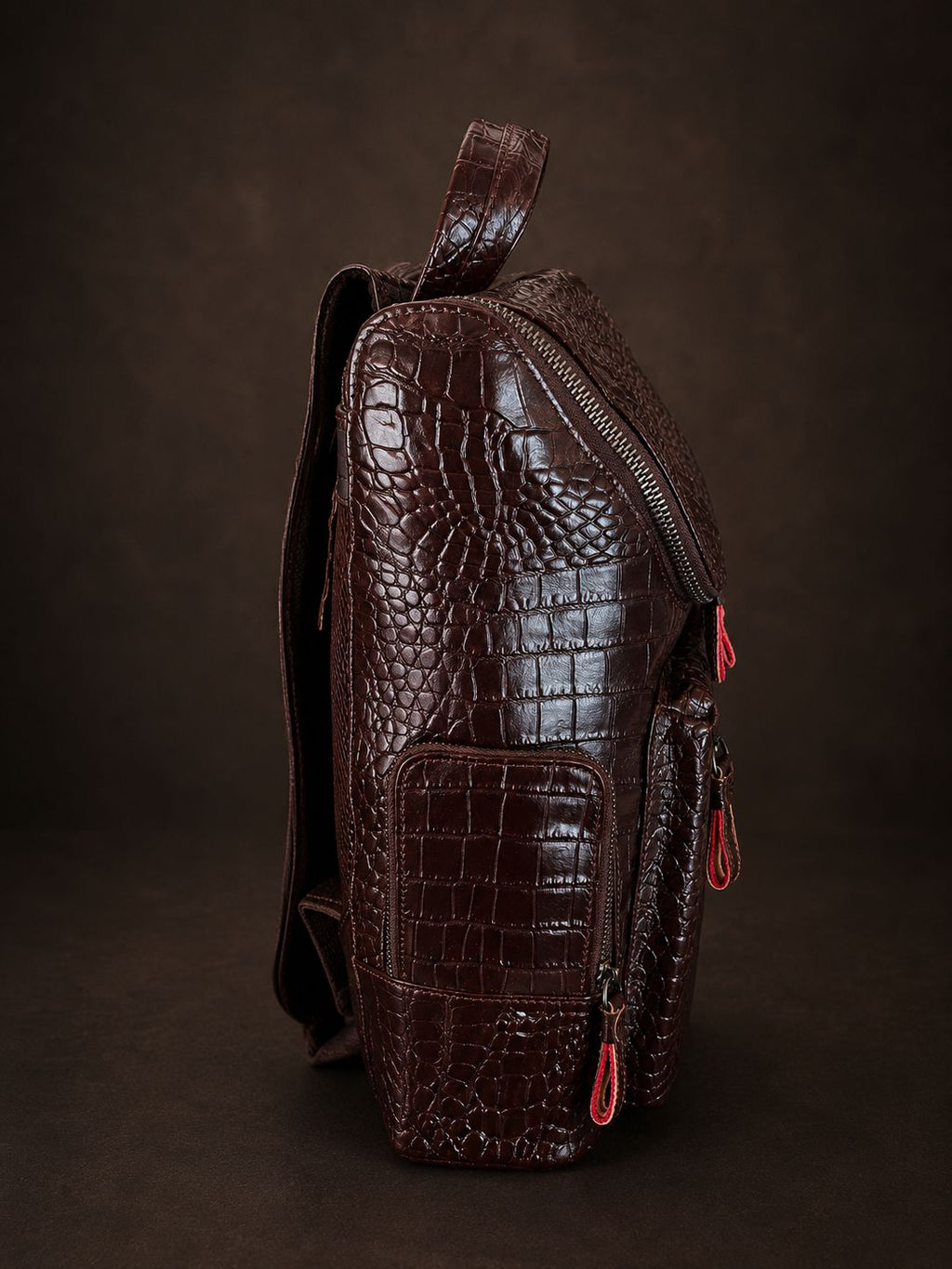 Luxury Genuine Leather Crocodile Pattern Backpack
