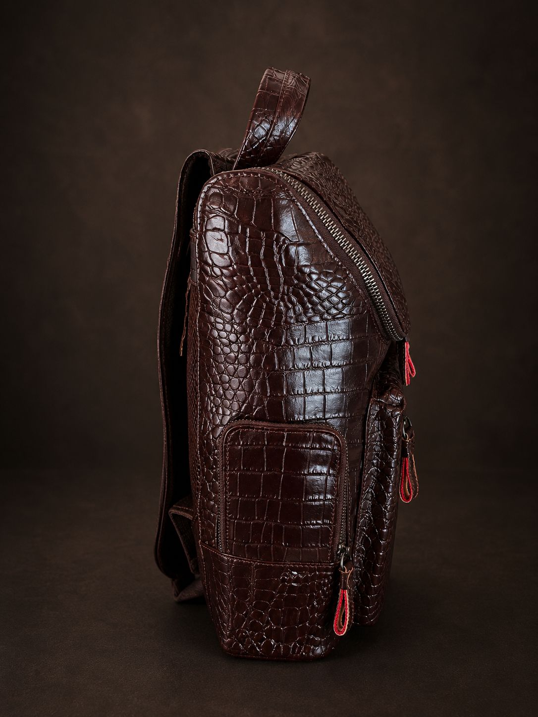Luxury Genuine Leather Crocodile Pattern Backpack