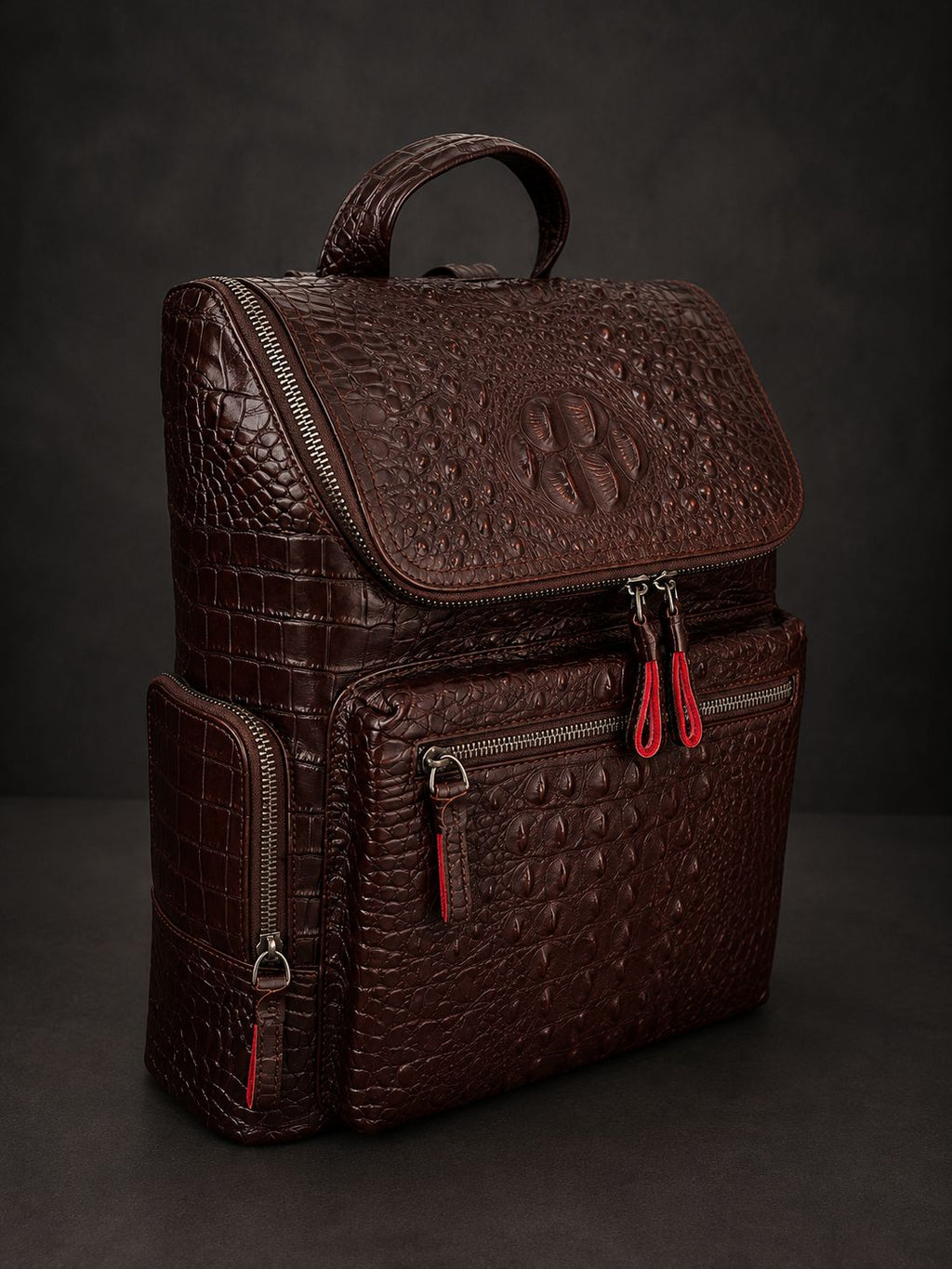 Luxury Genuine Leather Crocodile Pattern Backpack