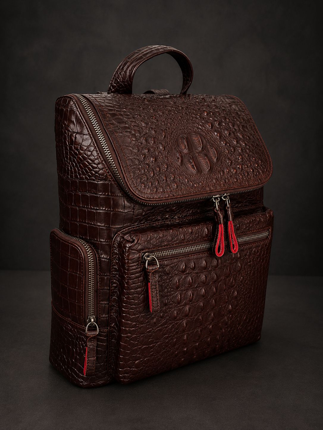Luxury Genuine Leather Crocodile Pattern Backpack